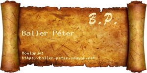 Baller Péter névjegykártya