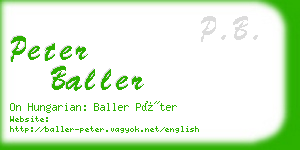 peter baller business card